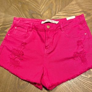 Hot pink Zara jean short